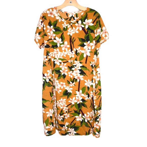 Dresses & Skirts - Floral Aline Dress Handmade Marigold Yellow